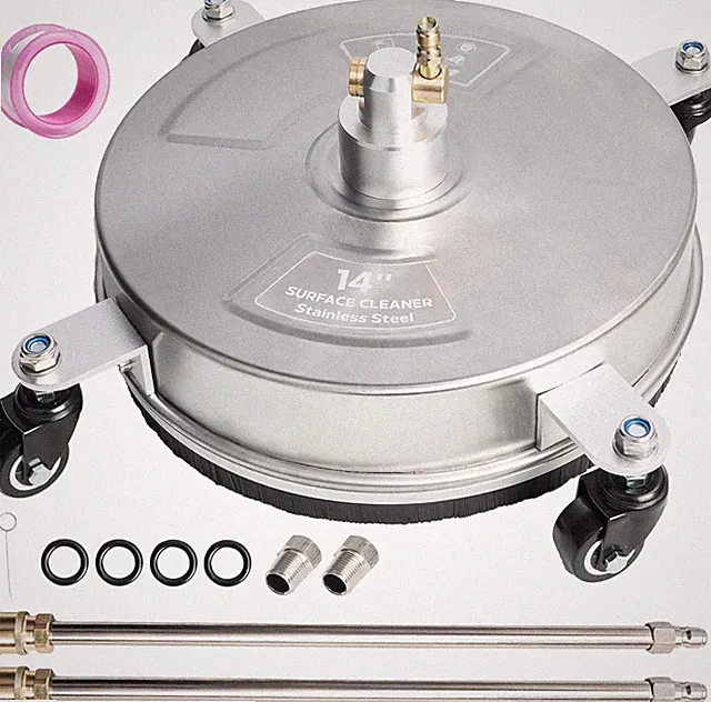 14" Stainless Steel Pressure Washer Surface Cleaner with 4 Wheels, 4000 PSI