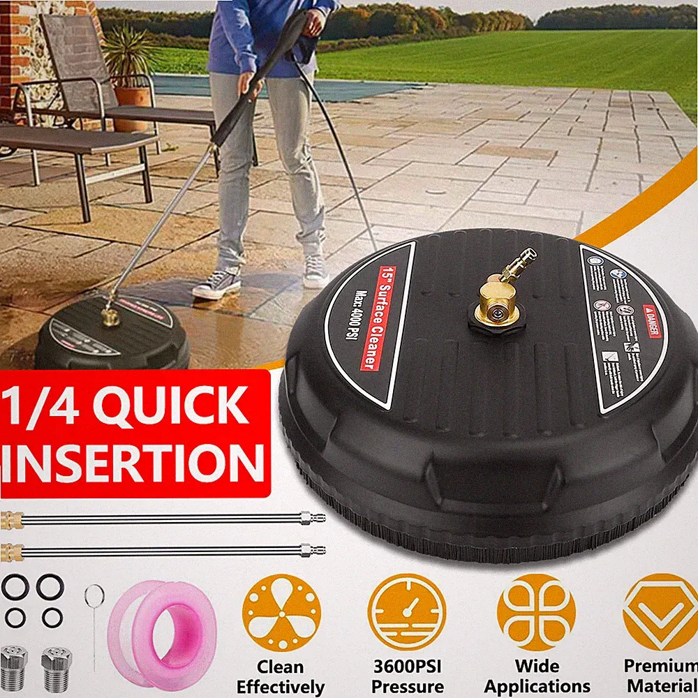 15" 3600PSI Pressure Washer Surface Cleaner with 2 Washer Extension Wand AAN