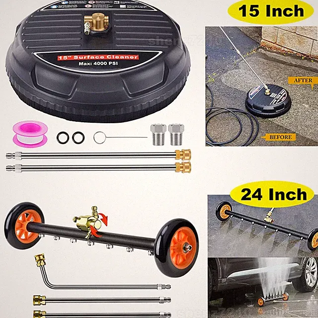 15 Inch / 24 Inch Pressure Washer Surface Cleaner Undercarriage Cleaner 4000 PSI
