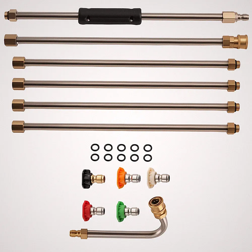 15 Inch 4000 PSI Pressure Washer Wand Set Brass Quick Connect 5 Tips 6 Wands