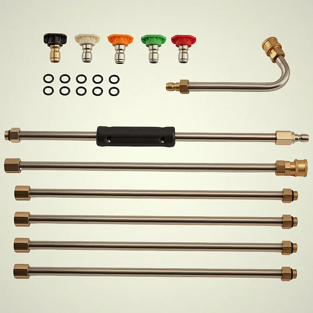 15 Inch 4000 PSI Pressure Washer Wand Set Brass Quick Connect 5 Tips 6 Wands