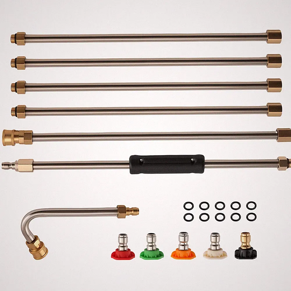 15 Inch 4000 PSI Pressure Washer Wands Brass 1/4 Connect 5 Nozzle Tips 6pcs