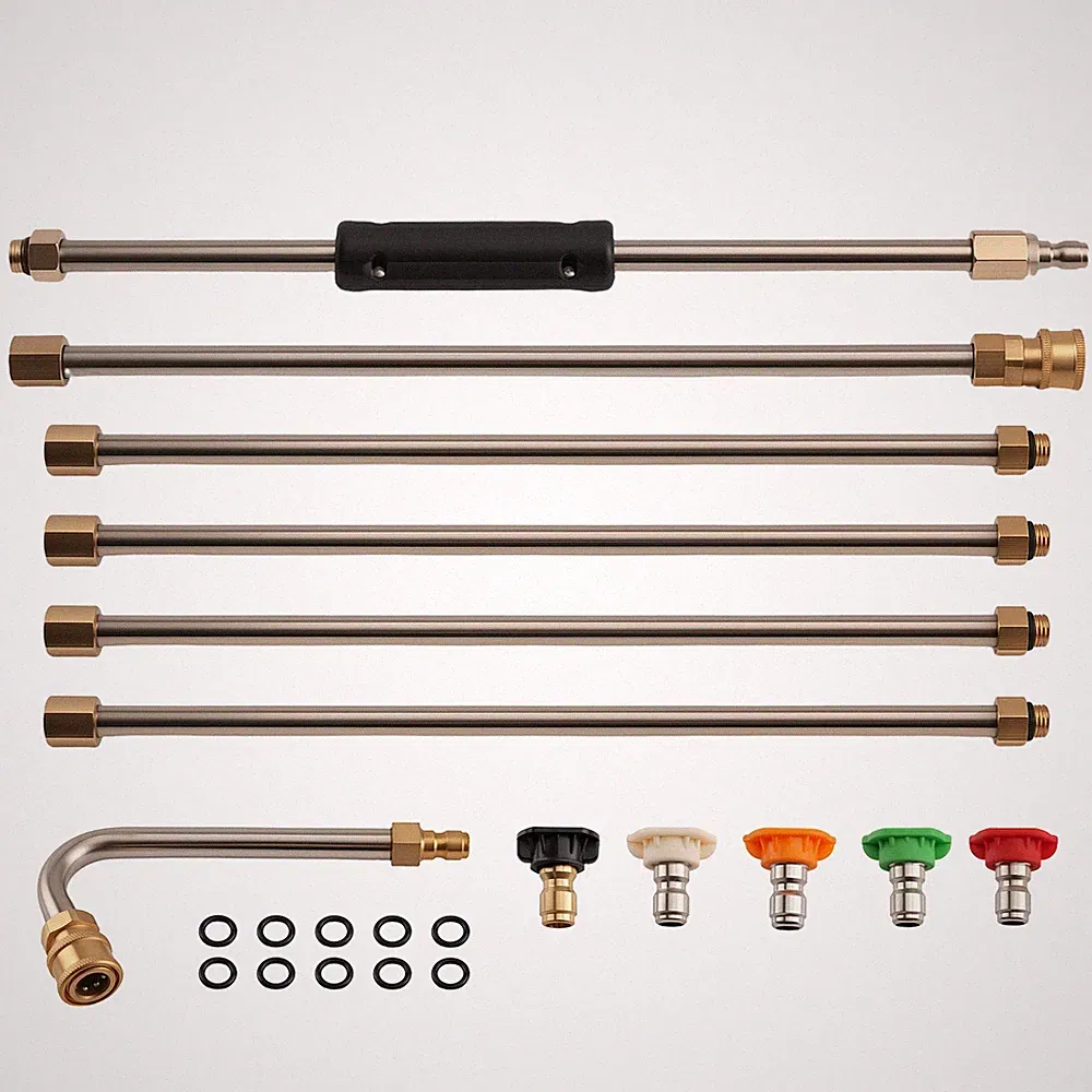 15 Inch 4000 PSI Pressure Washer Wands Brass Fitting 1/4 Connect 5 Nozzles