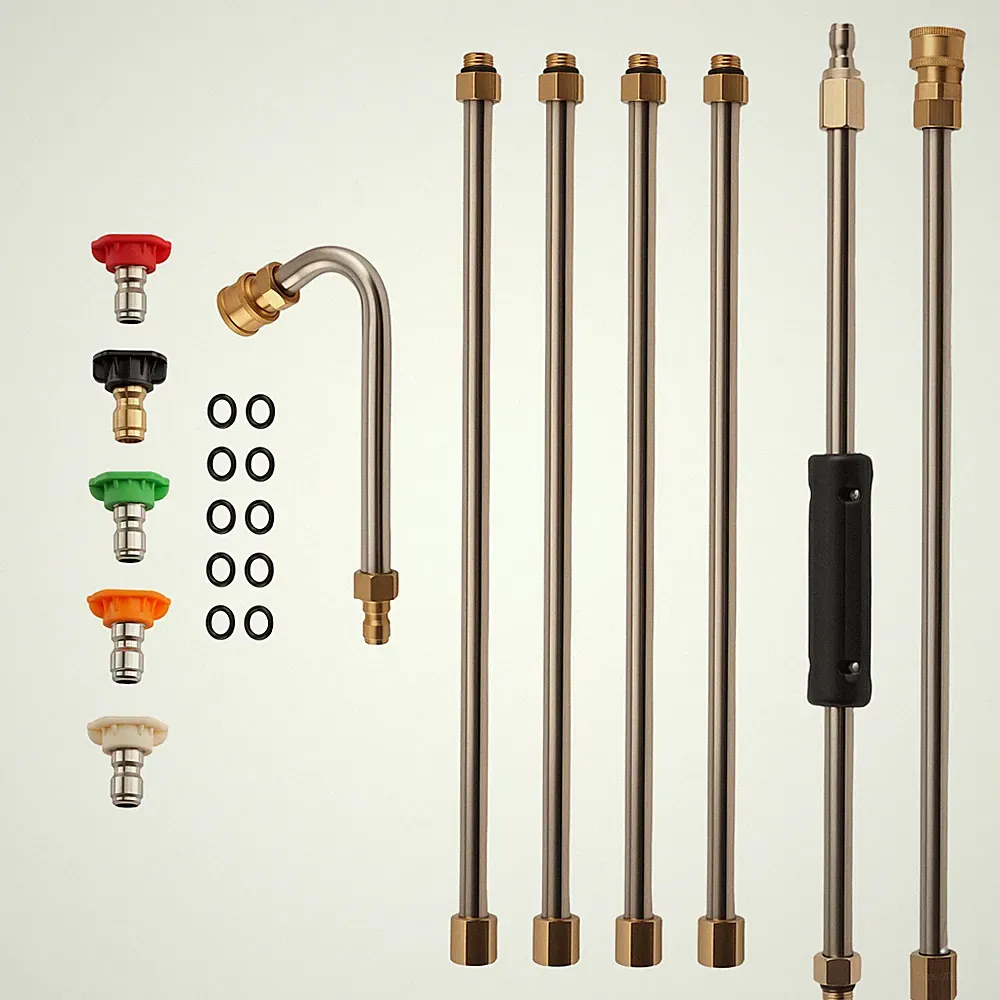 15 Inch Pressure Washer Extension Wand 4000 PSI Quick Connect 6 Wands 5 Tips