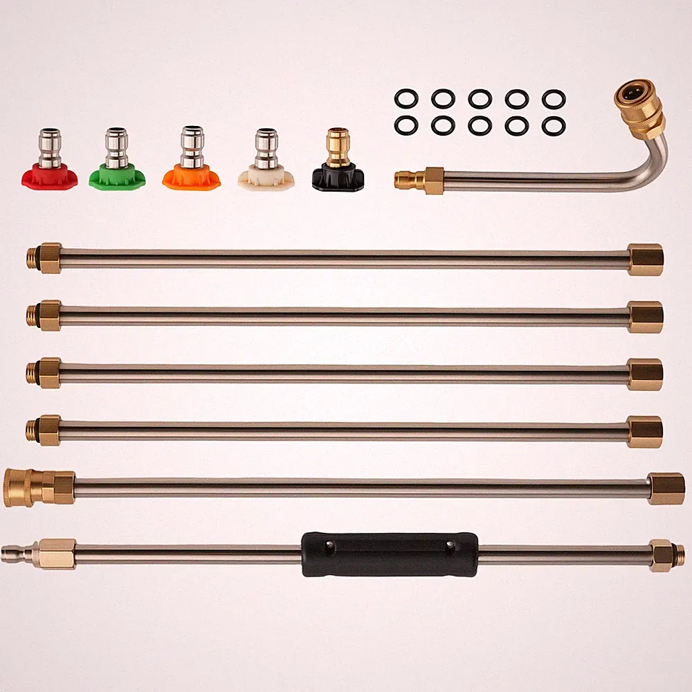 15 Inch Pressure Washer Wands 4000 PSI Brass Stainless Steel Curved Wand