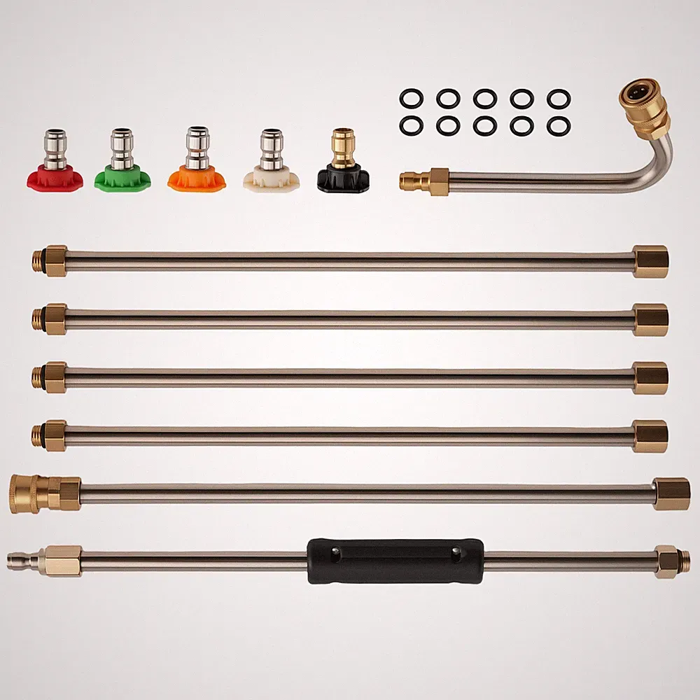 15 Inch Pressure Washer Wands 4000 PSI Stainless Steel 5 Tips Curved Wand