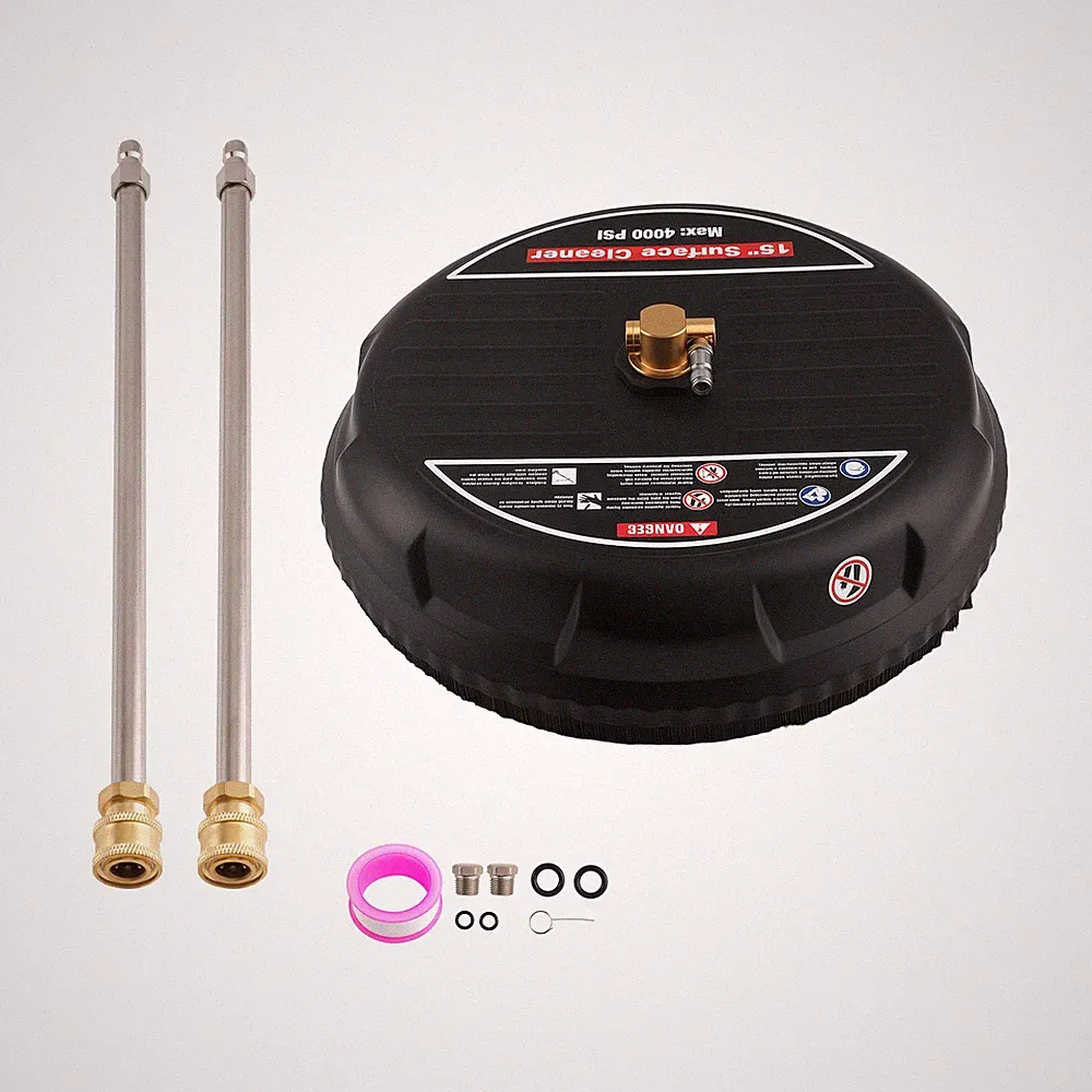 15 Inch Surface Cleaner 4000 PSI for Pressure Washer + 2 Extension Wands