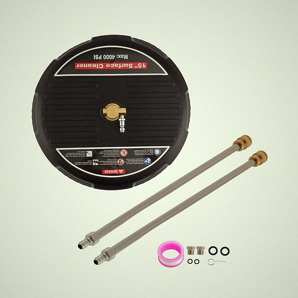 15 Inch Surface Cleaner 4000 PSI for Pressure Washer + 2 Extension Wands