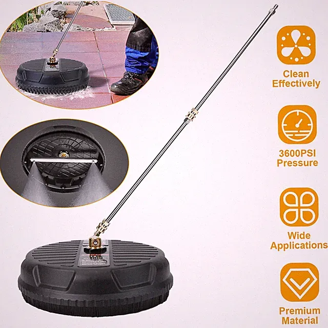 15" Pressure Washer Surface Cleaner 3600 PSI w/ 2 Extension Wand & Quick Connect
