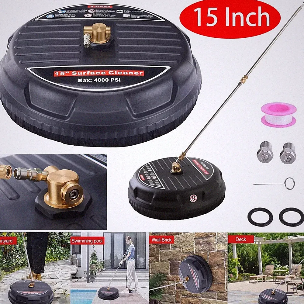 15" Pressure Washer Surface Cleaner 4000 PSI with Washer Extension Wand US Stock