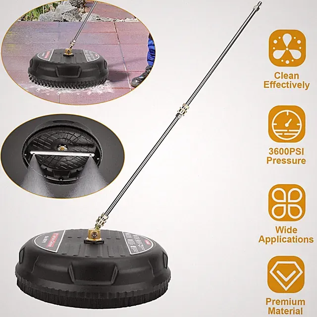 15" Pressure Washer Surface Cleaner Extension Wand 1/4"Quick Connect 3600PSI