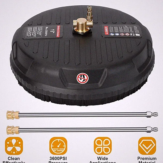 15" Pressure Washer Surface Cleaner for Gas Pressure Washers w/2 Extension Wands