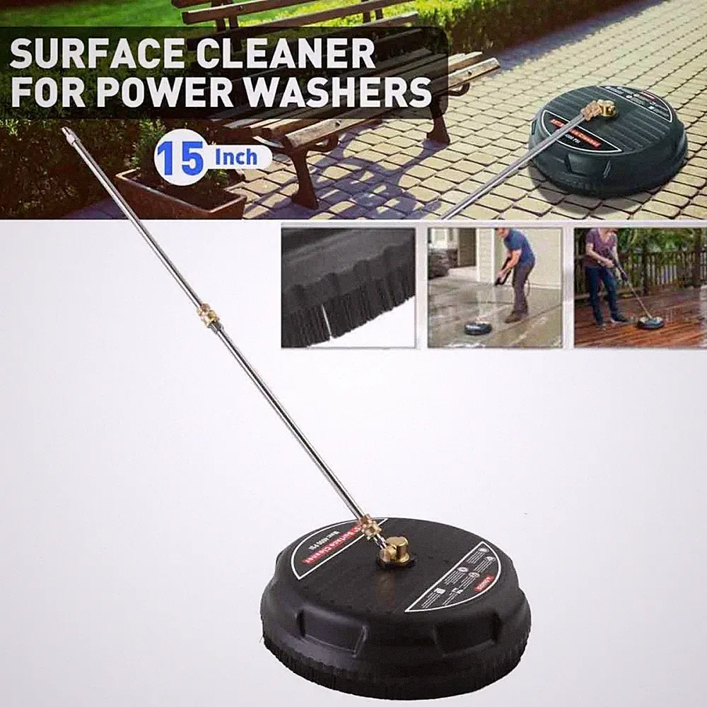 15" Pressure Washer Surface Cleaner with 2 Extension Wand 4000PSI Pressure 1/4in