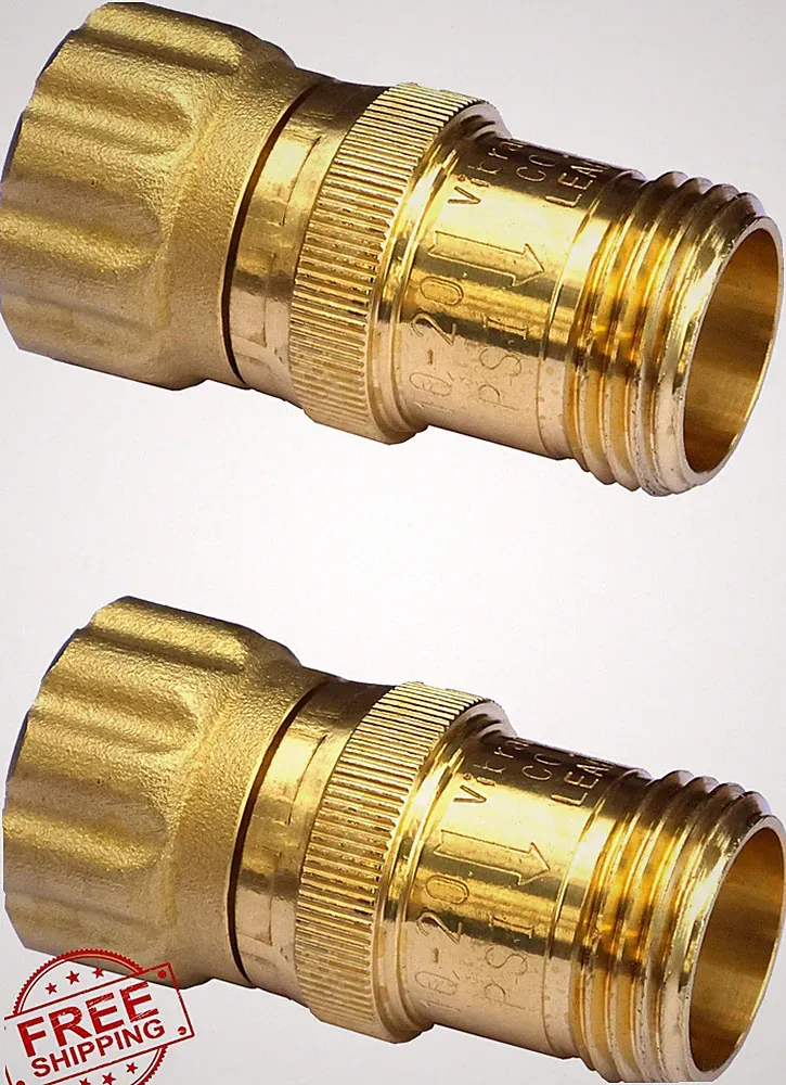 15 psi Water Pressure Reducer Regulator, 3/4" Hose Thread Brass, 2 Pack