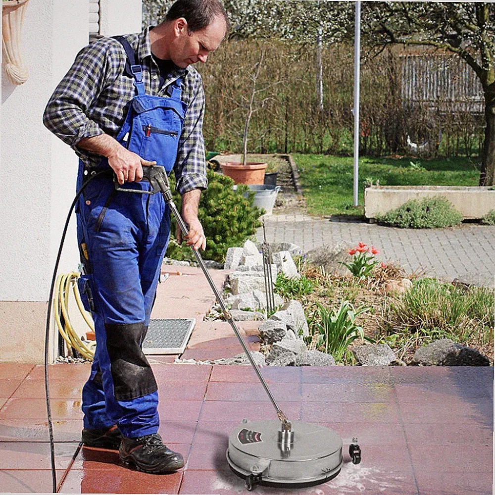 15" Stainless Steel Pressure Washer Surface Cleaner–4000 PSI for Driveways Patio