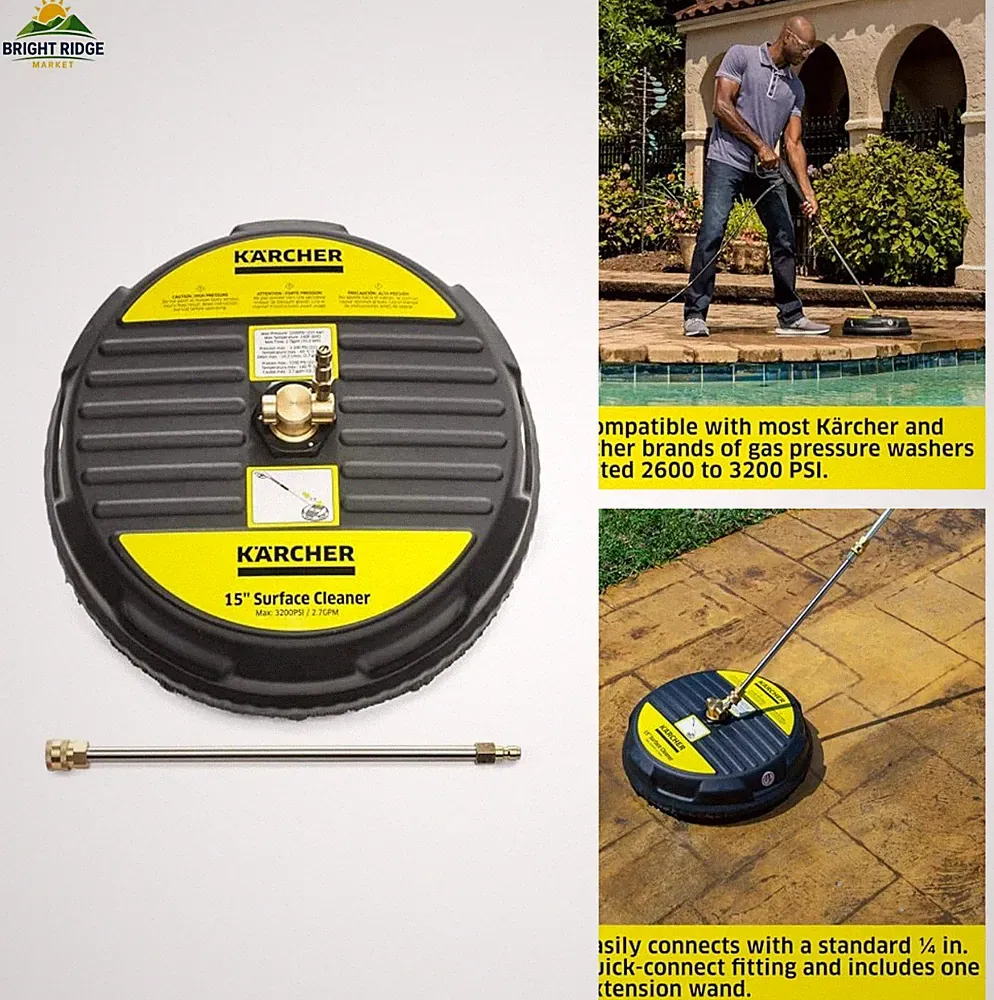 15" Surface Cleaner Pressure Washer 2600 to 3200 PSI Multi-Surface