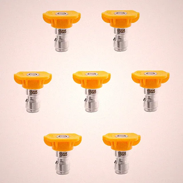 15° Yellow Pressure Washer Nozzle Tips for Cleaning Cars, Driveways