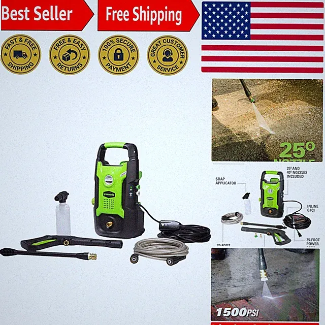 1500 PSI 1.2 GPM Pressure Washer Upright Hand-Carry PWMA Certified