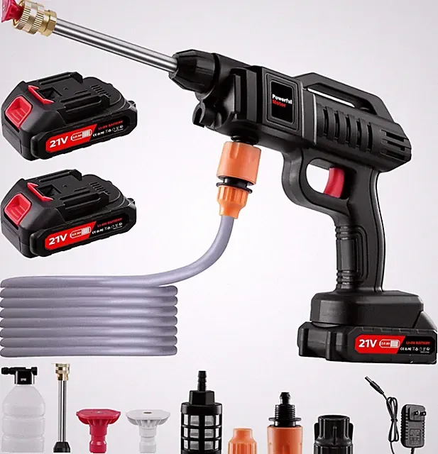 1500W Cordless Pressure Washer, Portable Battery Power Washer with Hose & Nozzle
