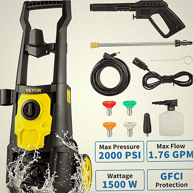 1500W High Pressure Car Washer 2000 PSI Electrical Portable Car Washing Machine