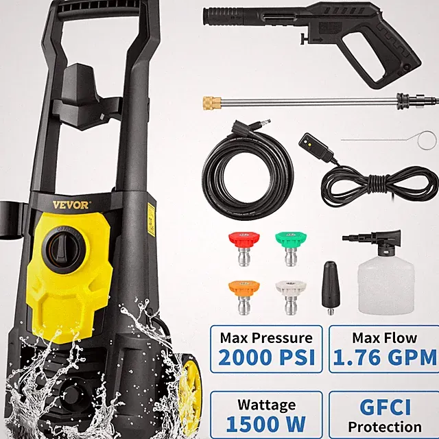 1500W High Pressure Car Washer 2000 PSI Electrical Portable Cars Washing Machine