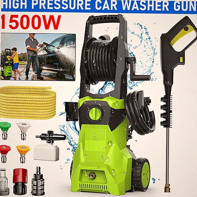1500W Power Pressure Washer Cleaner High Pressure Cleaning Machine with 4 nozzle