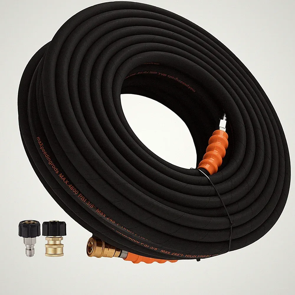 150Feet Pressure Washer Hose 3/8" M22-14mm Adapter 4800PSI Steel Wire Braid New