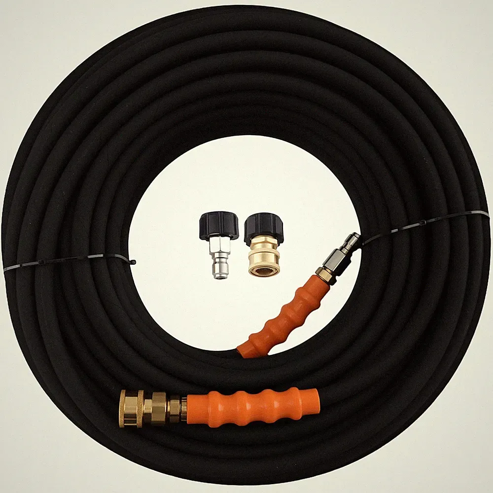 150FT 1/4" 4200PSI Pressure Washer Hose Steel Wire Braided Hot Cold Water Rated