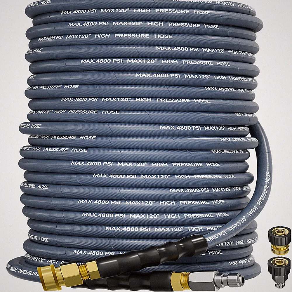 150FT 3/8" Pressure Washer Hose 4800PSI Kink Resistant Power Hose Quick Connect