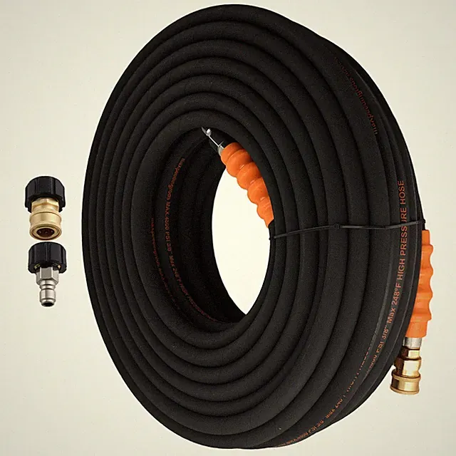 150FT Power Pressure Washer Hose 3/8" Adapter 4800PSI Steel Wire Braid