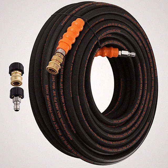 150FT Steel Wire Braid Pressure Washer Hose 4800PSI 3/8" Quick Connect M22-14mm