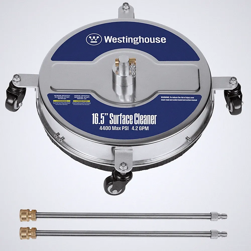 16.5” Pressure Washer Surface Cleaner - Stainless Steel, 4400 PSI, 1/4” Connecto
