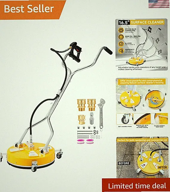 16.5" Pressure Washer Surface Cleaner with Dual Handle, 4500 PSI | Surface Cl...