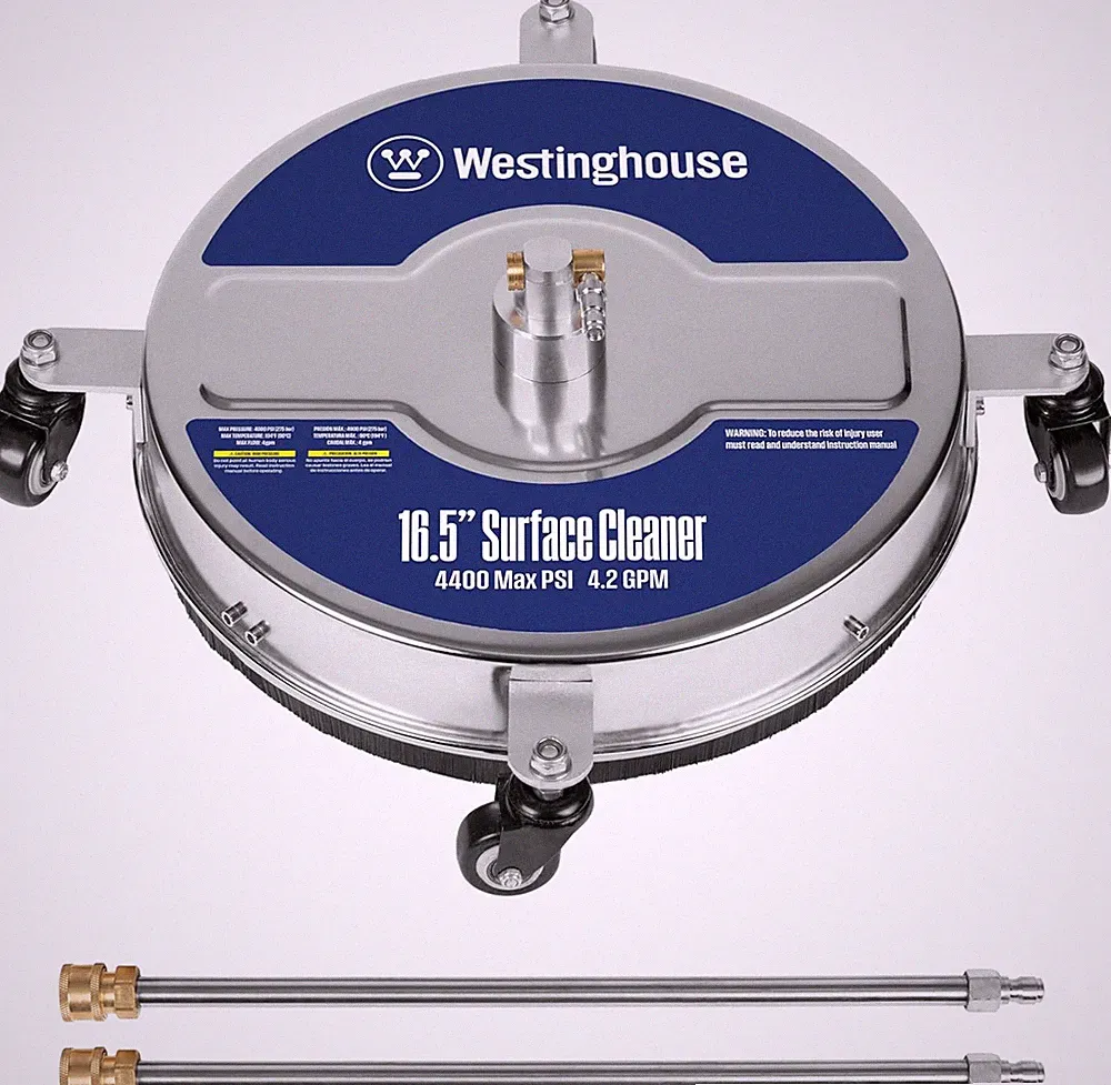 16.5” Stainless Steel Pressure Washer Surface Cleaner - 4400 PSI, 1/4” Connector