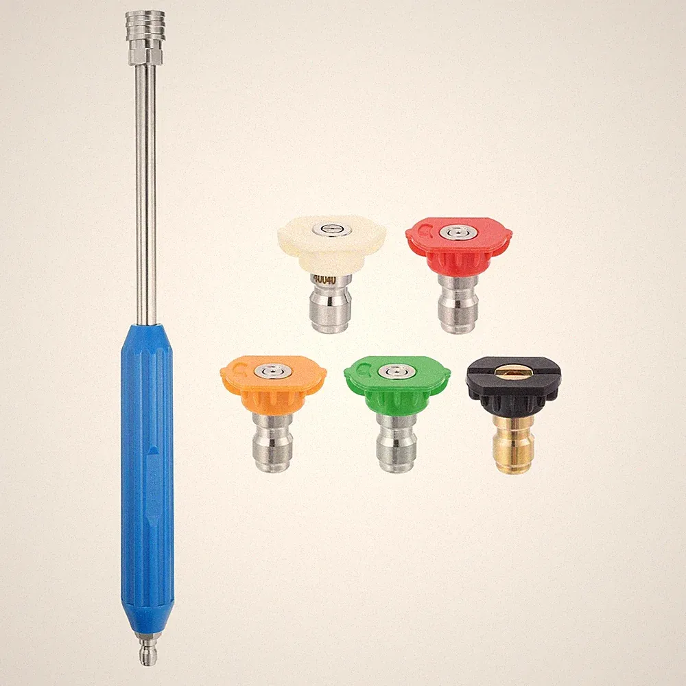 16" Pressure Washer Extension Wand with Blue Grip, 5 Nozzle Tips