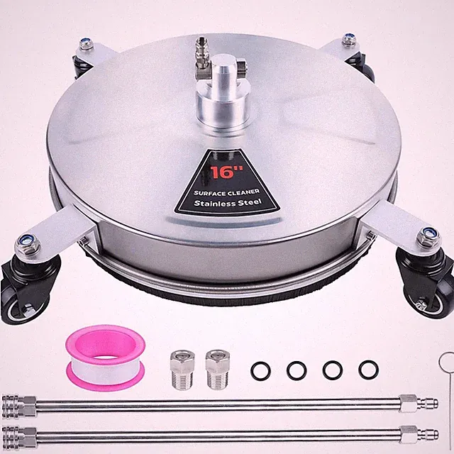 16" Pressure Washer Stainless Steel Surface Cleaner with 4 Wheels & 1/4" Quic...