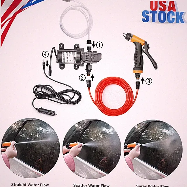160PSI Electric Car Auto Cleaner Washer Spray Gun Kit with Water Pump 100W 12V
