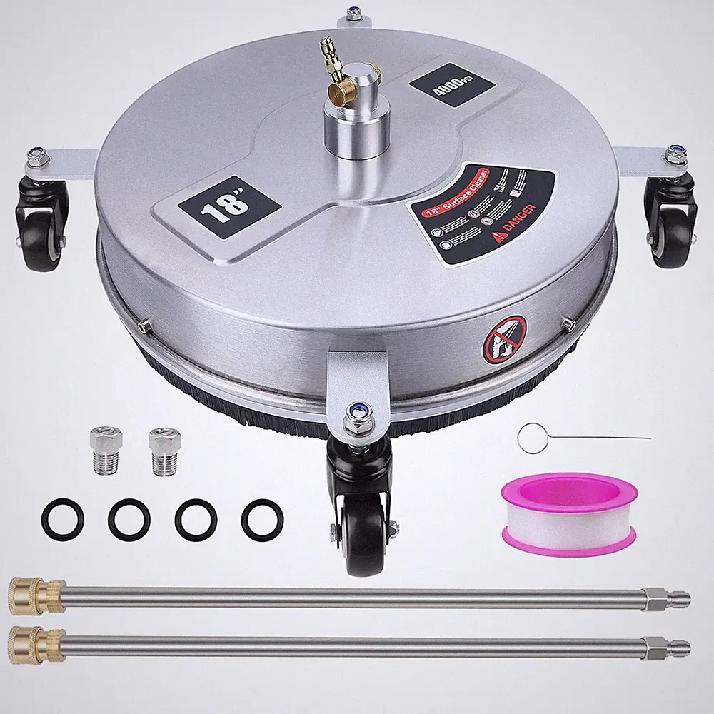18 Inch Pressure Washer Surface Cleaner with 4 Wheels Stainless Steel Power
