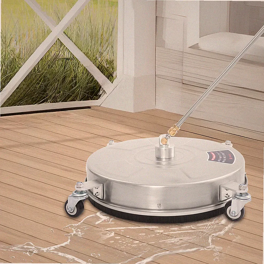 18 Inch Stainless Steel Pressure Washer Surface Cleaner, 2 Nozzles, 5000 PSI