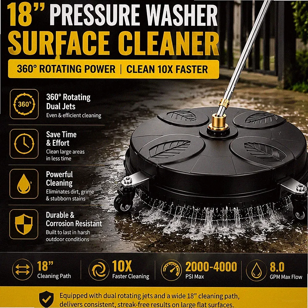 18" Pressure Washer Surface Cleaner 4200PSI Power Washer 8GPM Free Shipping