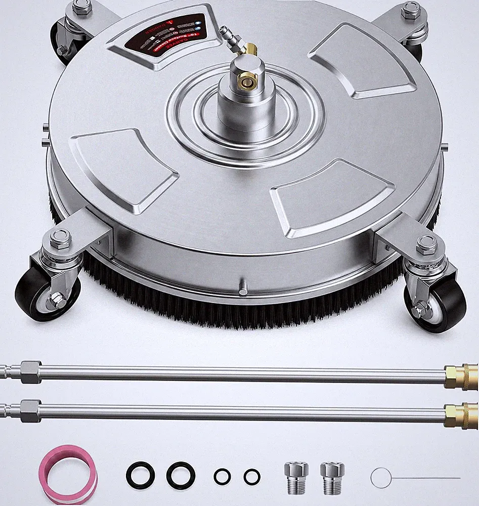 18 inch Pressure Washer Surface Cleaner Stainless Steel 4200 PSI with 2 Wands