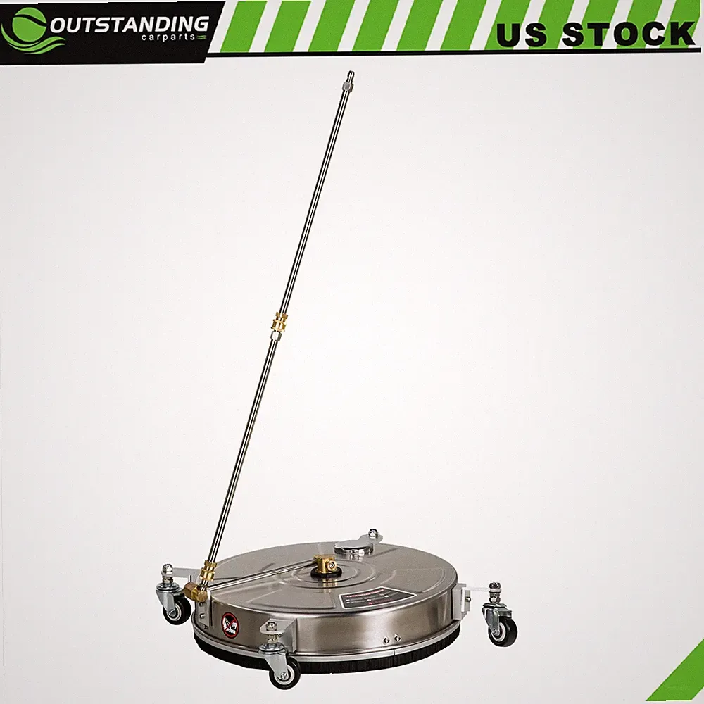 18" Pressure Washer Surface Cleaner w/ Wheels 4000 PSI + 2 Extension Wand