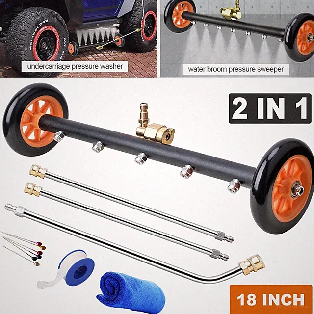 black pressure washer sweeper