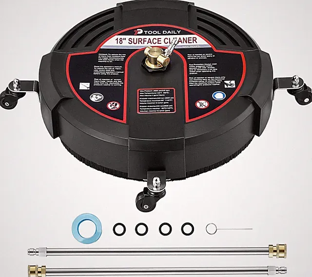 18" Pressure Washer Surface Cleaner with 4 Wheels & 2 Extension Wands, 3600 PSI