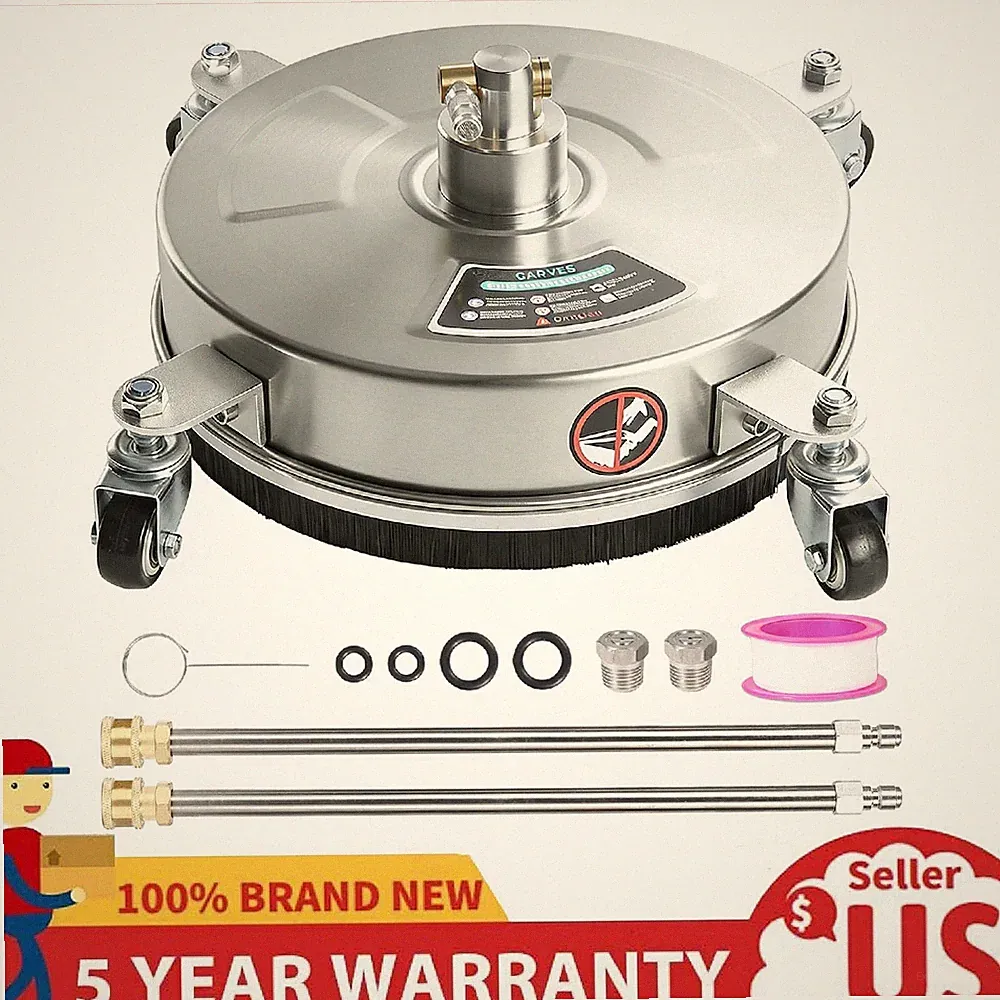 18" Pressure Washer Surface Cleaner with Wheels 4000 PSI Stainless Steel Patio