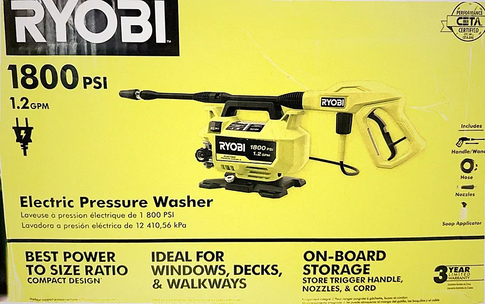 1800 PSI 1.2 GPM Cold Water Corded Electric Pressure Washer- Model # RY141803