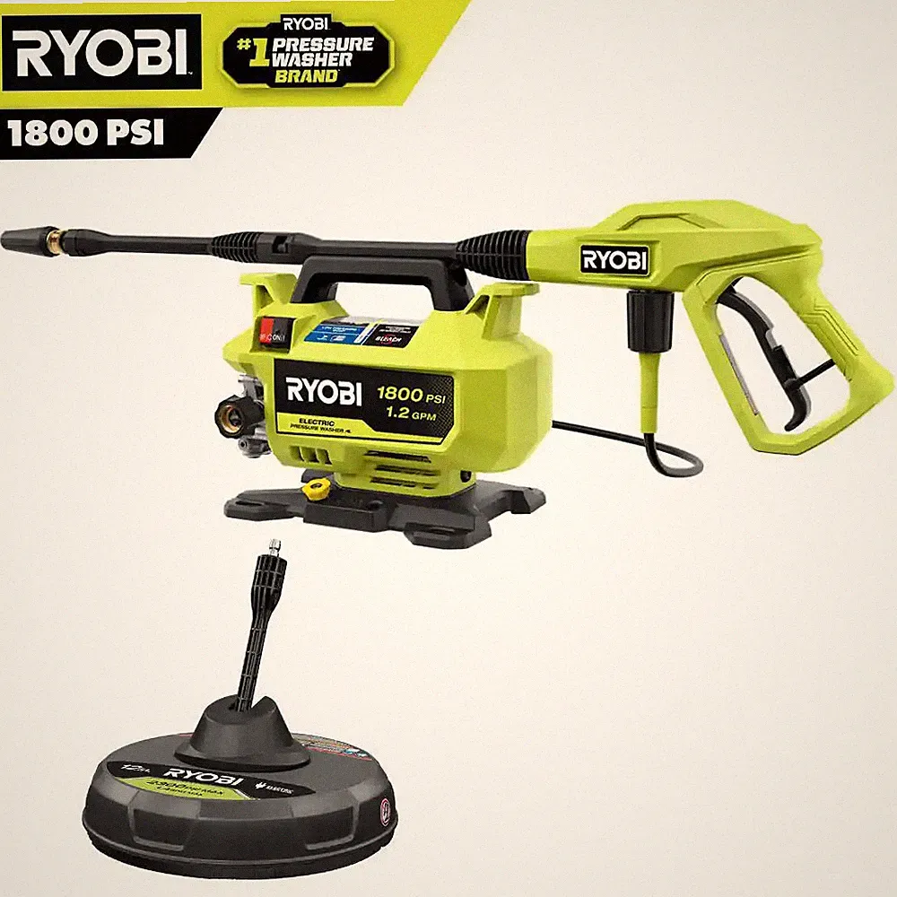 1800 PSI 1.2 GPM Cold Water Electric Pressure Washer with Surface Cleaner