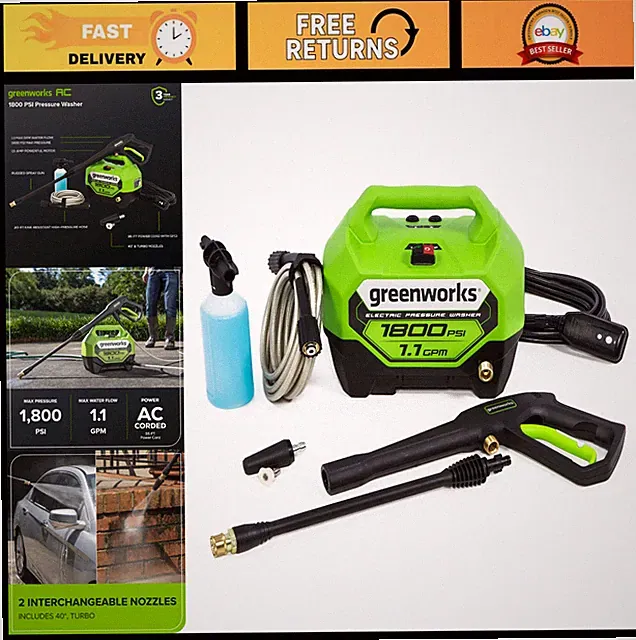 1800 PSI Electric Pressure Washer - 1.1 GPM, PWMA Certified, Compact & Powerful