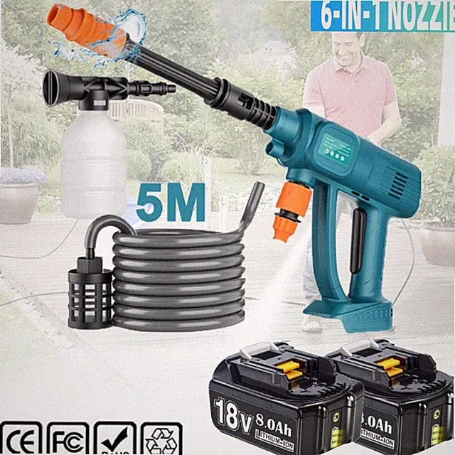 18V Cordless High Pressure Jet Water Washer Gun Power Cleaner For Makita Battery