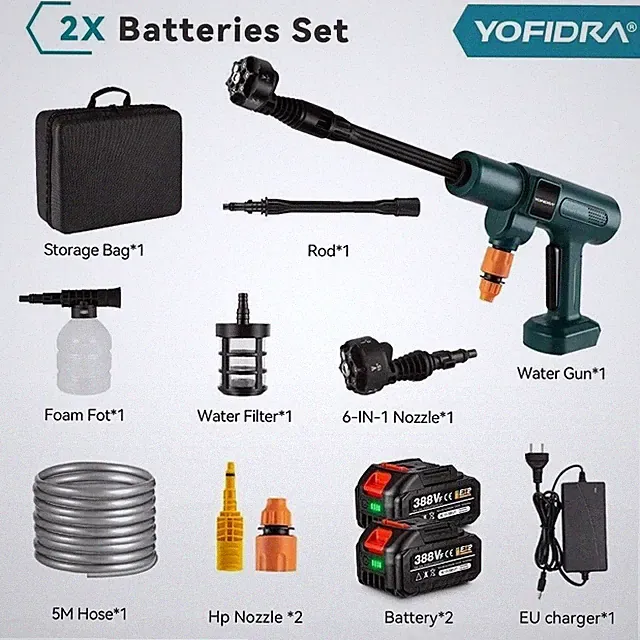 18V Multi-Purpose Battery-Powered Portable Electric Pressure Washer